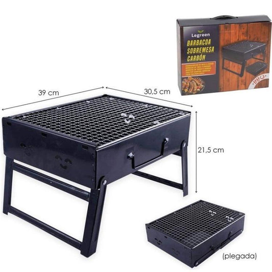 Barbecue da Tavolo Carbonella Grill con Valigetta Portatile Pieghevole Campeggio