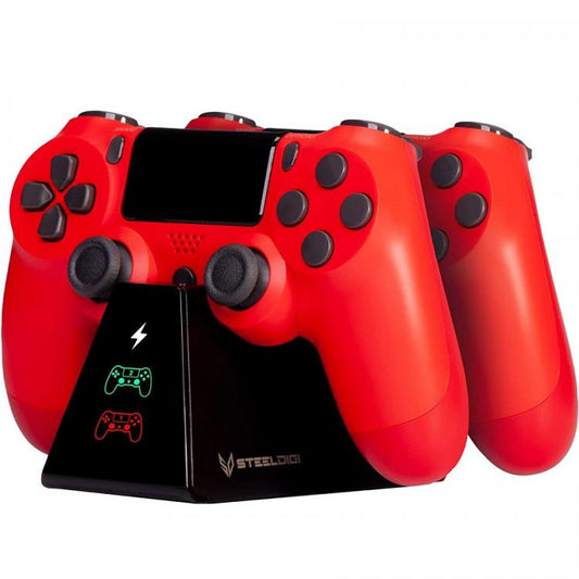 Steeldigi Base Di Ricarica Controller Doppia Joy Stick Black Play Station 4 Nero