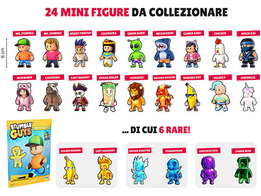 Stumble Guys Minifigures 3D Serie Box 24 Bustine Box Da 24Pz Figure Da 6Cm Nuovo