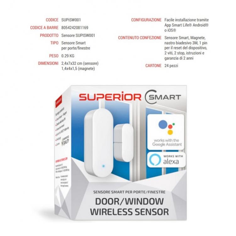 Superior Sensore Smart Per Porte E Finestre Bianco Alexa Google Smartlife Porte
