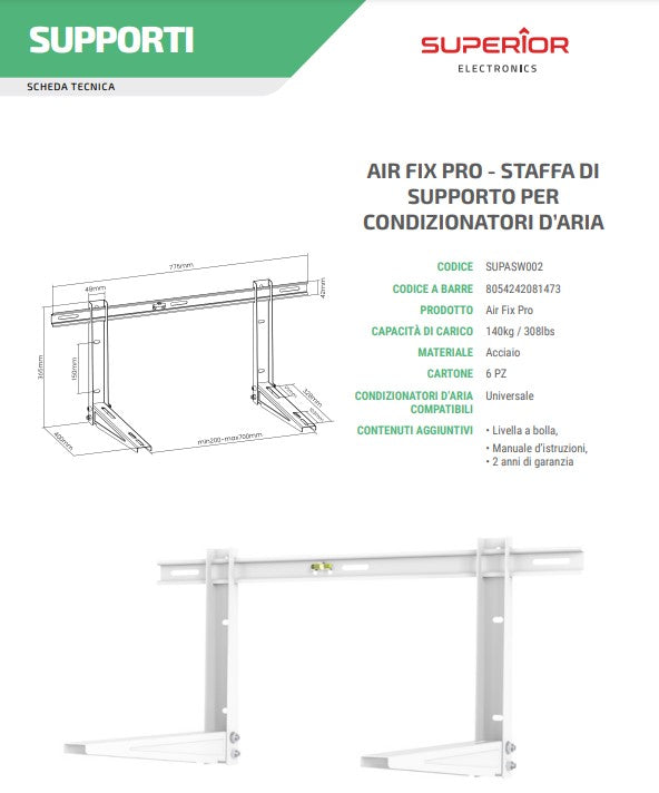 Superior Staffe Condizionatore Supporto Climatizzatore Staffa Per 9000-1200 Btu