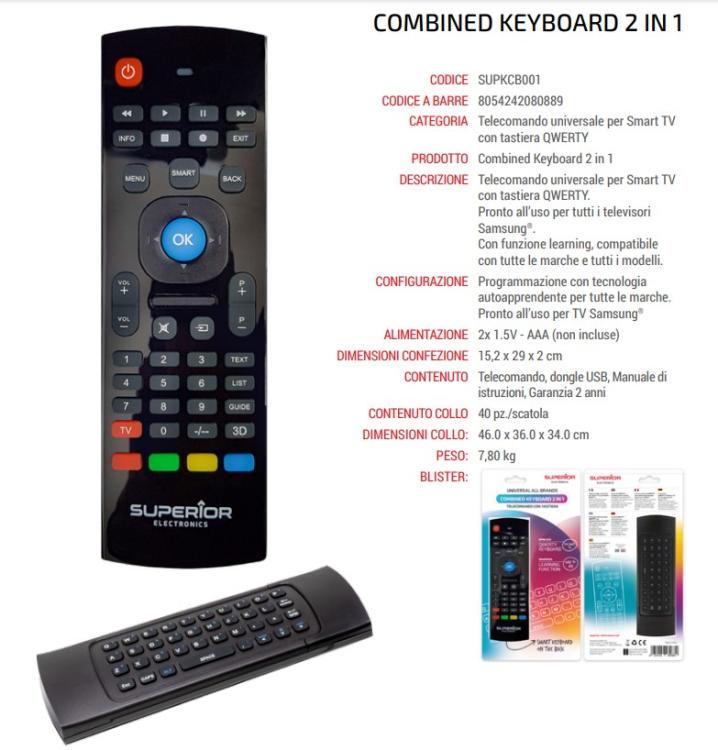 Superior Telecomando Universale Samsung Con Tastiera Qwerty Smart Tv Learning