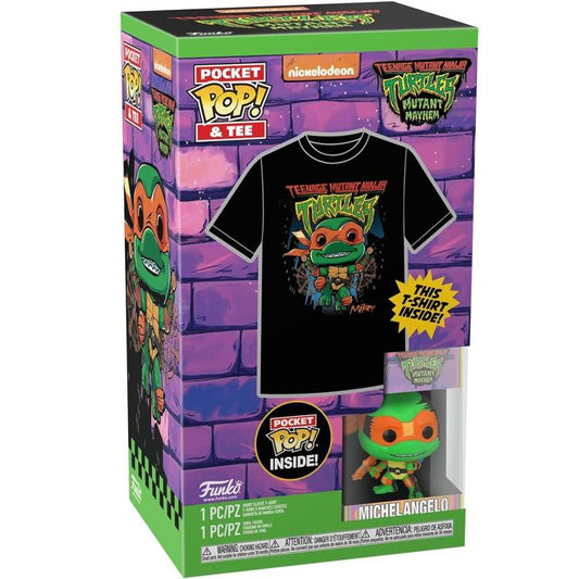 Funko Pop ! Tartarughe Ninja Pocket Tee Tmnt (Michelangelo) Portachiavi+T-Shirt