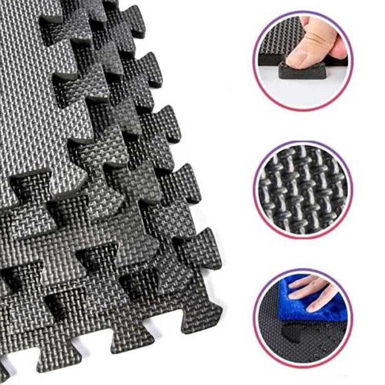 10PZ TAPPETO PUZZLE TAPPETINO FITNESS PALESTRA MULTIUSO GOMMA SCHIUMA 30X30 NERO