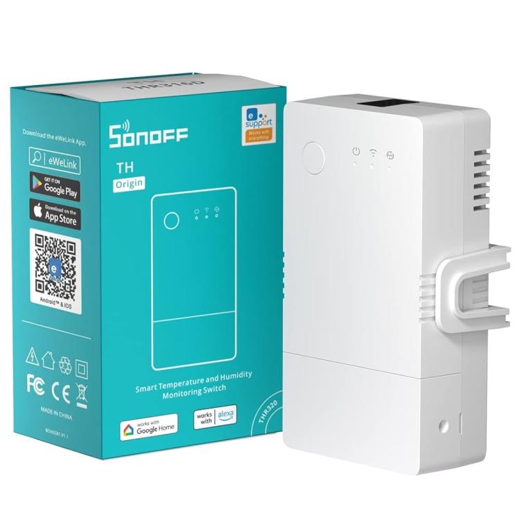 Sonoff Thr320 Th Origin Smart Wifi Interruttore Temperatura Umidità Alexa Google