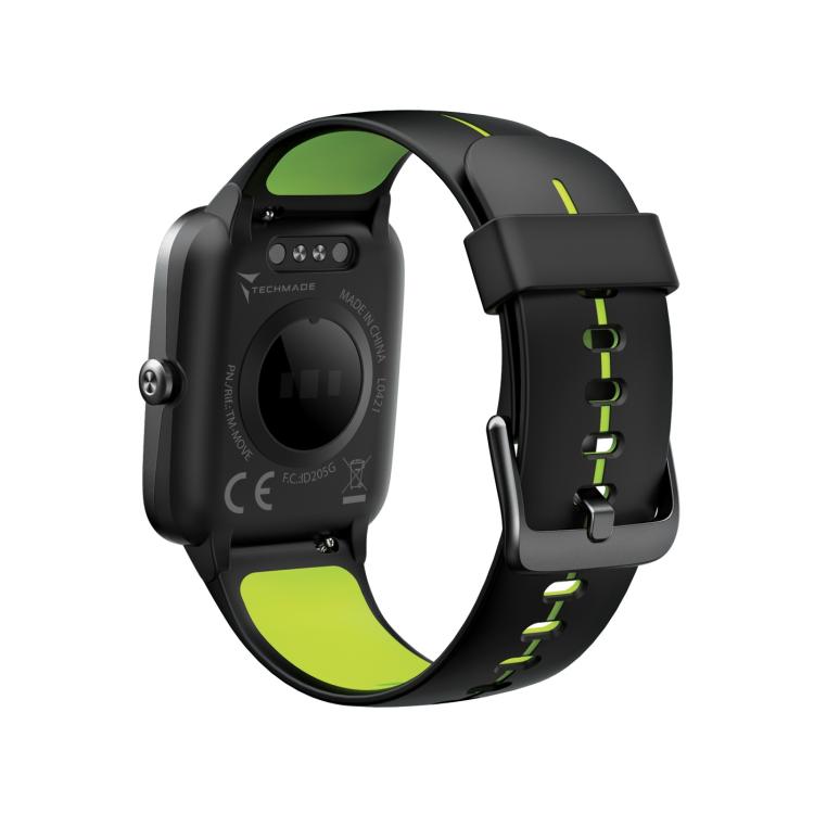 Techmade Smartwatch Move Bluetooth Gps Integrato Sport Impermeabile Black/Green