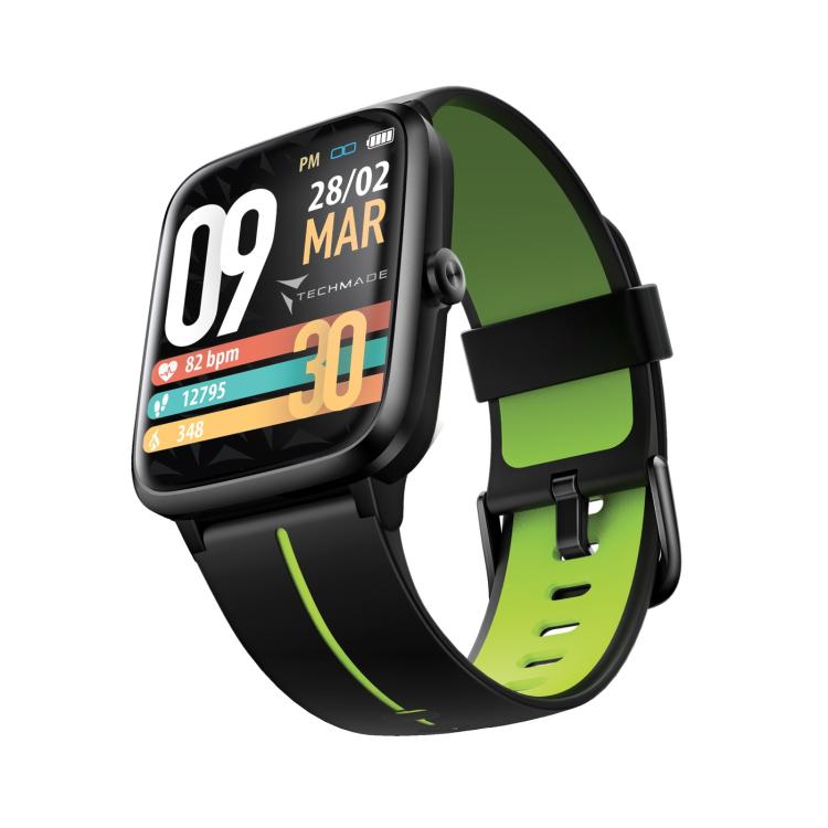 Techmade Smartwatch Move Bluetooth Gps Integrato Sport Impermeabile Black/Green