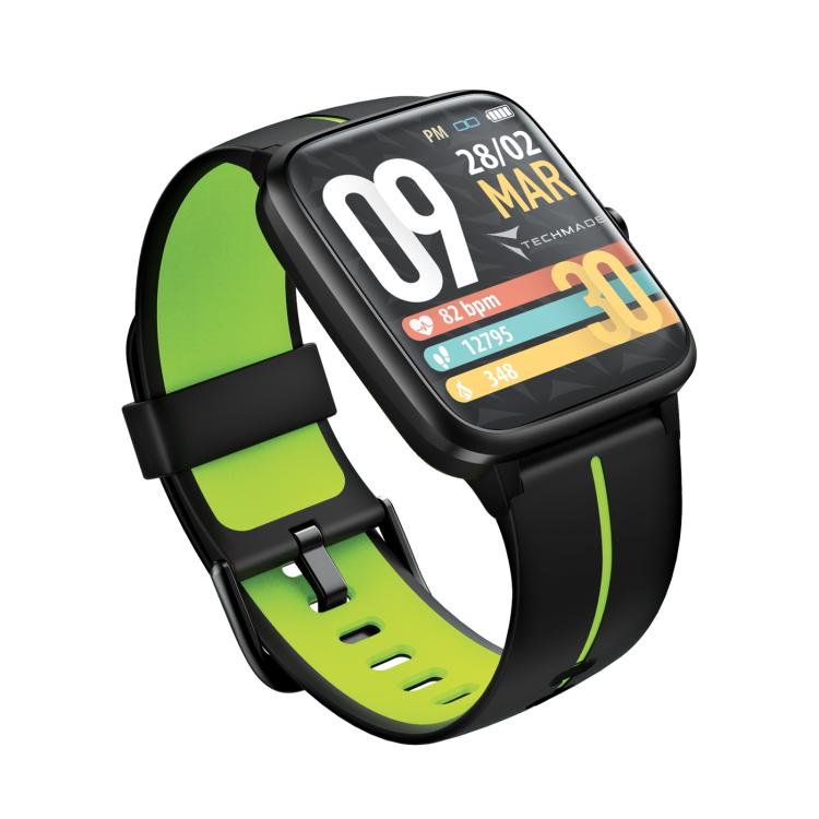 Techmade Smartwatch Move Bluetooth Gps Integrato Sport Impermeabile Black/Green