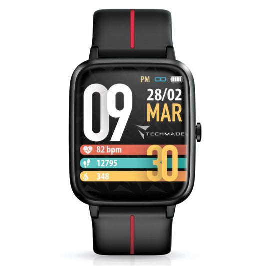 Techmade Smartwatch Move Bluetooth E Gps Integrato Sport Impermeabile Black/Red