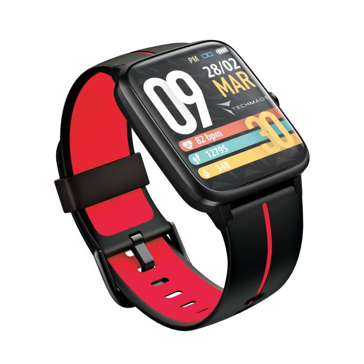 Techmade Smartwatch Move Bluetooth E Gps Integrato Sport Impermeabile Black/Red
