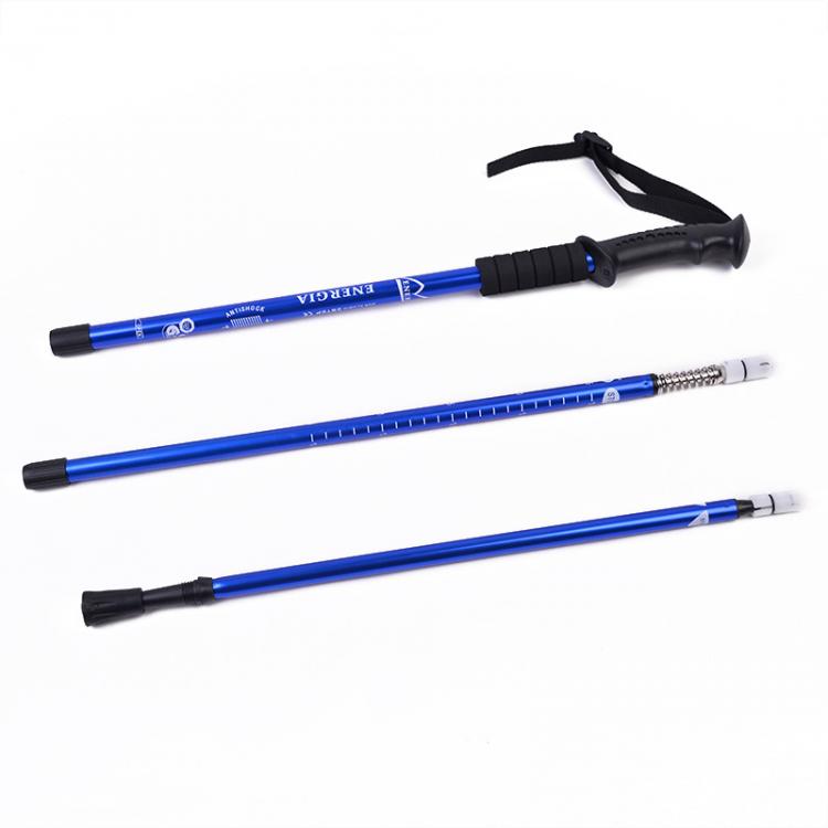 BASTONE DA TREKKING METALLO TELESCOPICO 63-135CM REGOLABILE ESCURSIONI PASSEGGIO