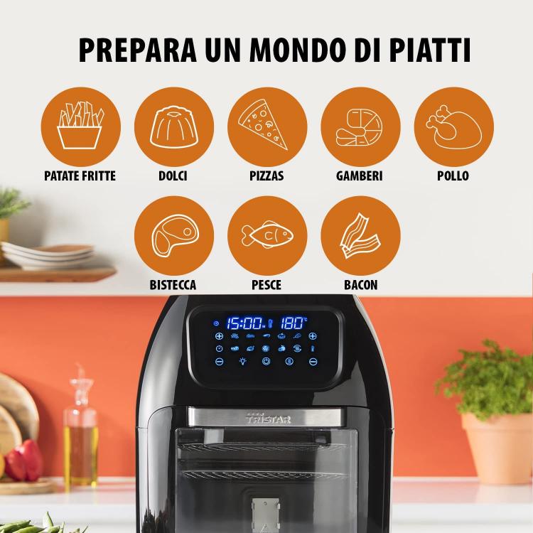 Tristar Friggitrice Ad Aria Xxl 10 Lt 4In1 1800W Digital Display 6964 Forno Nero