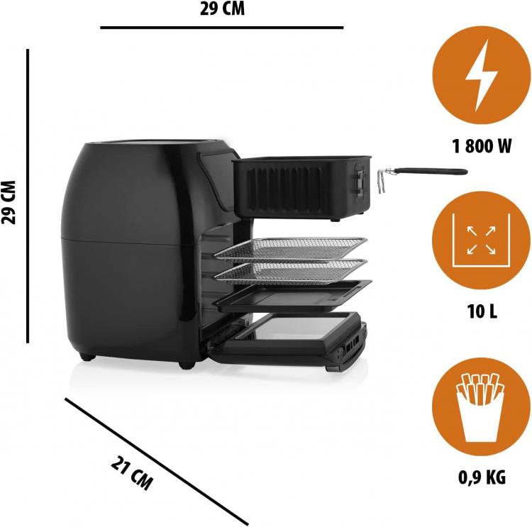 Tristar Friggitrice Ad Aria Xxl 10 Lt 4In1 1800W Digital Display 6964 Forno Nero