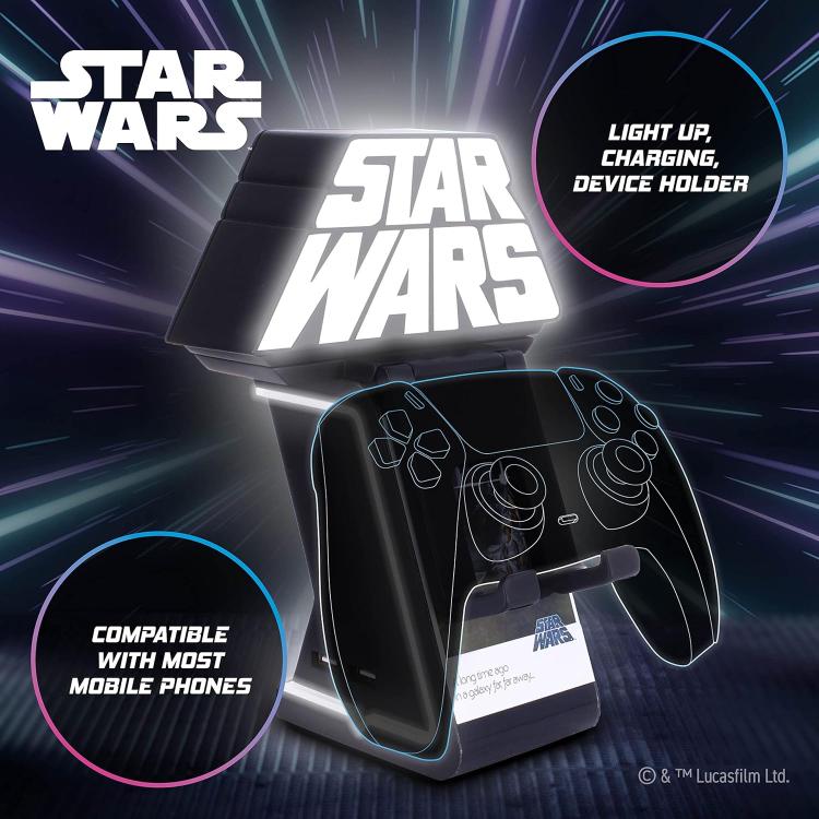Cable Guys Star Wars Logo Lampada Statuetta Base Ricarica Smartphone Controller
