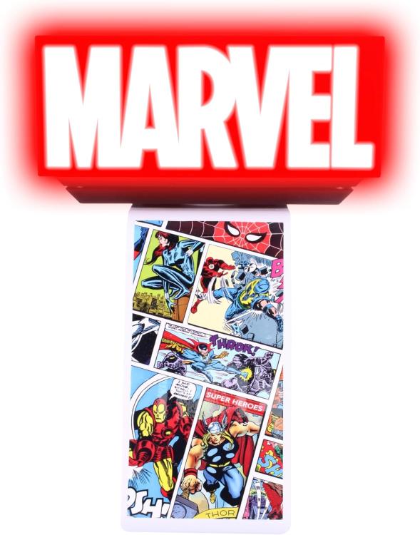 Cable Guys - (Logo Lampada Marvel) Statuetta Base Ricarica Smartphone Controller