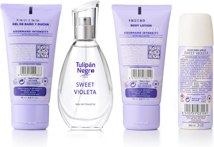 Tulipan Negro Sweet Viola Confezione Regalo Profumo Bagnoschiuma Deo Crema Corpo