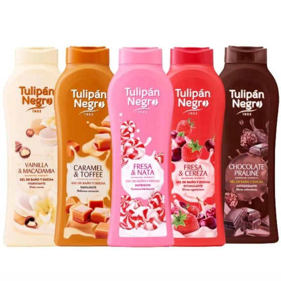 Tulipan Negro - Confezione Da 6 Bagnoschiuma Shower Gel Bagno Crema Doccia 650Ml