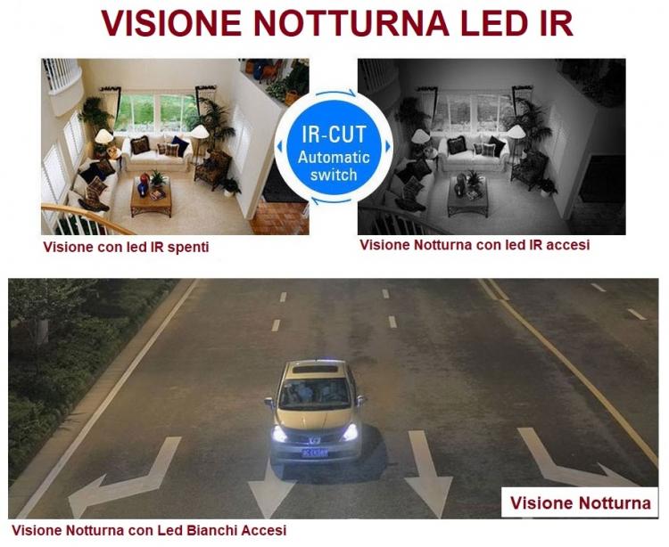 Telecamera Ip Da Esterno/Interno Wifi Cloud Sd Card Visione Notturna A Colori