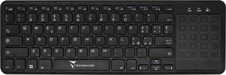 Techmade Tastiera Wireless Tm-Bk268T Con Touchpad Black Pc Computer