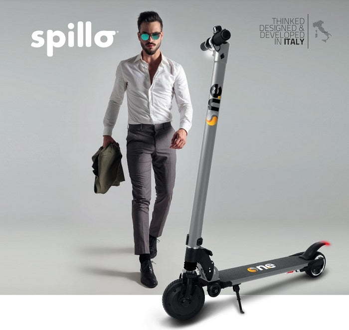 The One - Spillo Monopattino Scooter Elettrico 250W Pieghevole Bluetooth -Grigio