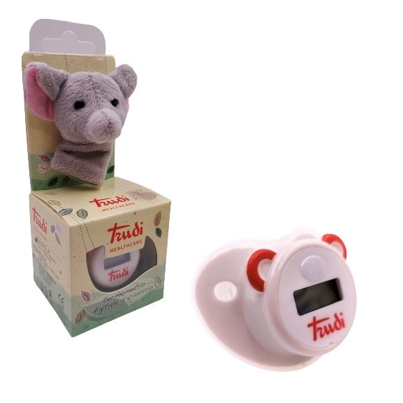 Trudi Termometro Digitale Neonato Ciuccio Con Peluche Elefante Animali Bambino