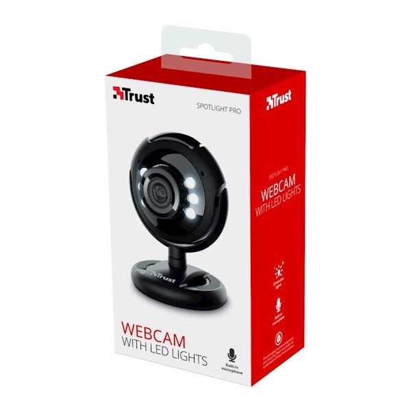 Webcam Trust Spotlight Con Microfono Interno E Luci Led Pc Desktop Skype Usb