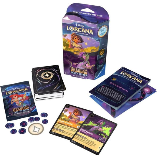 Disney Lorcana "Ursula'S Return" Starter Deck Amber/Amethyst Carte Card Tcg Eng