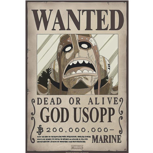 ABYSTYLE (ONE PIECE) POSTER: WANTED GOD USOPP (52X35) ANIME MANGA LIMITED