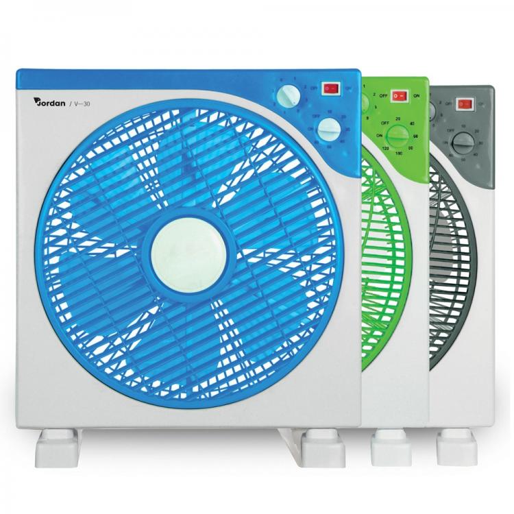 Jordan Ventilatore Da Pavimento Terra Con Pale Timer 45W 38Cm 3 Velocità Box Fan
