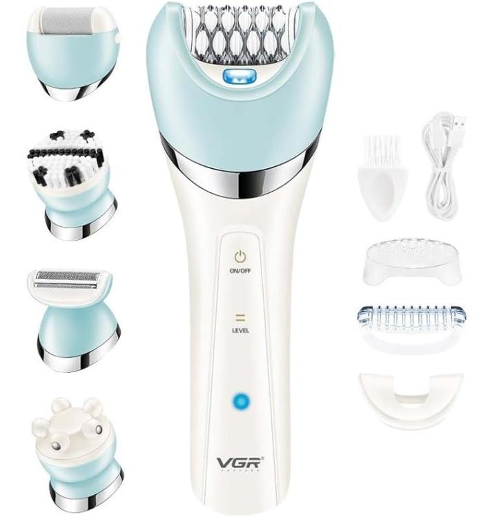 Vgr V-733 Epilatore Elettrico A Batteria Professionale 6In1 Display Impermeabile