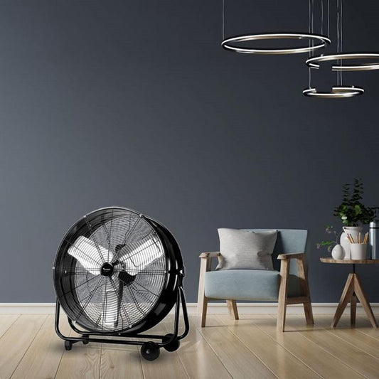 Ventilatore Industriale Da Pavimento 190W Pale Alluminio Oscillante Con 2 Ruote