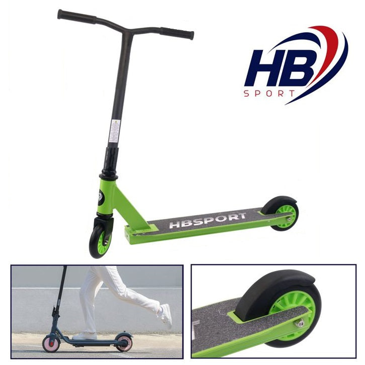 Hb Sport Monopattino Compatto Con 2 Ruote In Metallo Per Bambino/Bambina | Verde