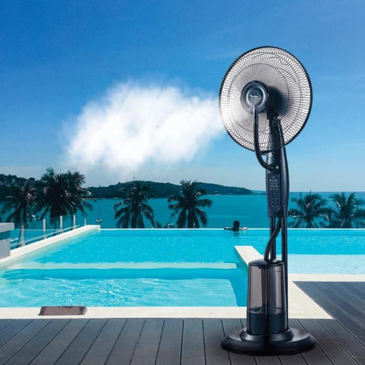 Ventilatore A Colonna Nebulizzatore Acqua Timer Digitale Umidificatore Piantana