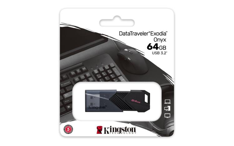 Kingston Pendrive Dtxon/64Gb Usb 3.2 Gen1 Nero/Blu Pc Pennetta Chiavetta Memoria