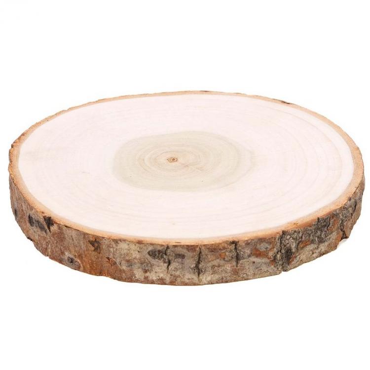 BASE LEGNO TRONCO DECORAZIONE DA TAVOLO CENTROTAVOLA ALZATINA SHABBY-NATALE 26cm