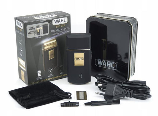 Wahl Rasoio Barba Ricaricabile Travel Shaver Gold Edition 3615G + Acc Da Viaggio