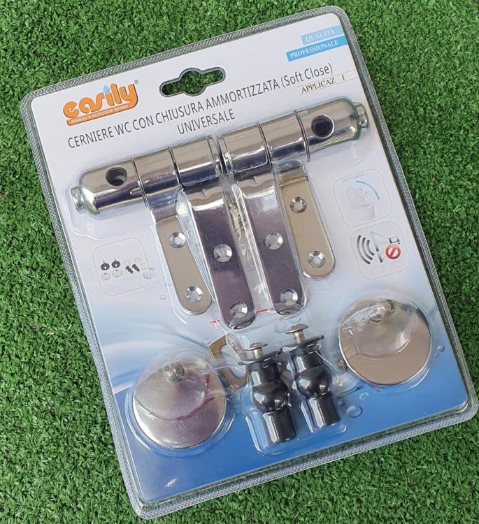 CERNIERE PER WC SUPPORTI COPRIWATER UNIVERSALI CHIUSURA SOFT AMMORTIZZATA 79573