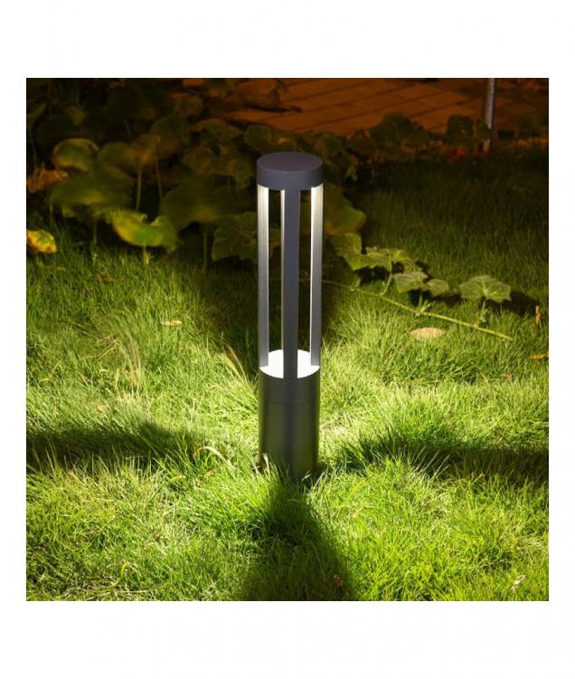 Lampione Giardino Lampada 12W Led Da Esterno Grigio Lampioncino Luce Fredda Es28