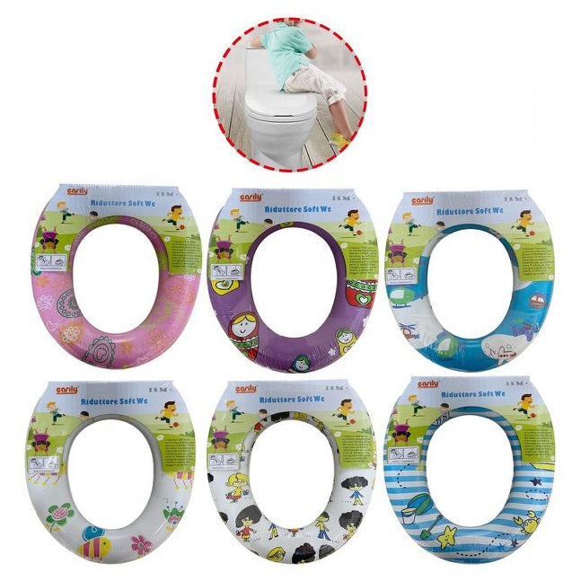 Riduttore Wc Water Per Bambini Sedile Morbido Adattatore Copriwater Fantasie