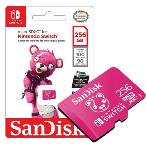 Nintendo Switch Sandisk Microsdxc 256Gb Memoria Micro Sd Scheda Fortnite Cuddle