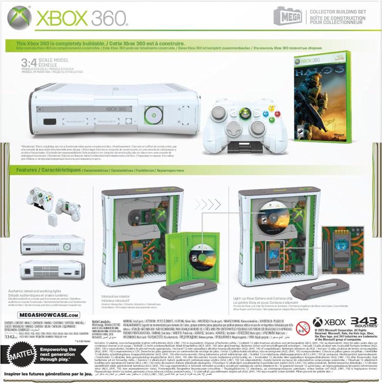Xbox Mega Construction Set - Xbox 360 Console + Halo Puzzle Costruzione 1342 Pz