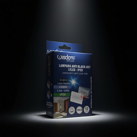 Wisdom Lampada di Emergenza Luce Led Bianco 2,5W da Incasso Scatola 503 | Bianco