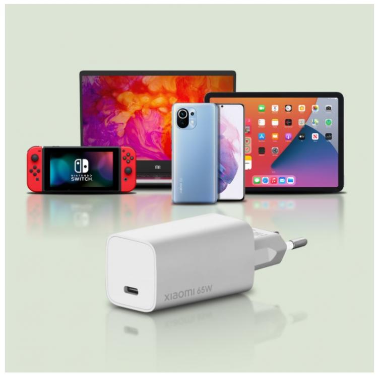 Xiaomi Mi Type-C Fast Charge 65W Gan Tech Caricatore Caricabatterie + Cavo Usb-C