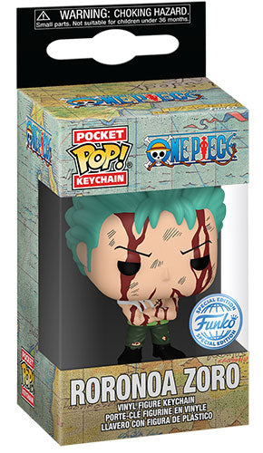 Funko Pop ! Animation - One Piece Roronoa Zoro W/Blood 4Cm Keychain Portachiavi