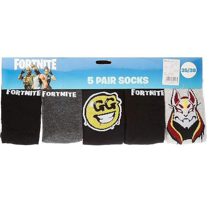 Cerda Calzini (Fortnite) 5 paia di Calze in Cotone Ragazzi Unisex 35-38 Gift Box