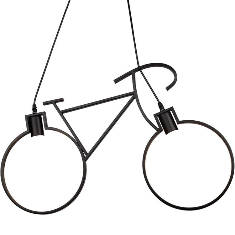 Lampadario A Sospensione A Forma Di Bicicletta In Metallo Nero 2 Attacchi E27