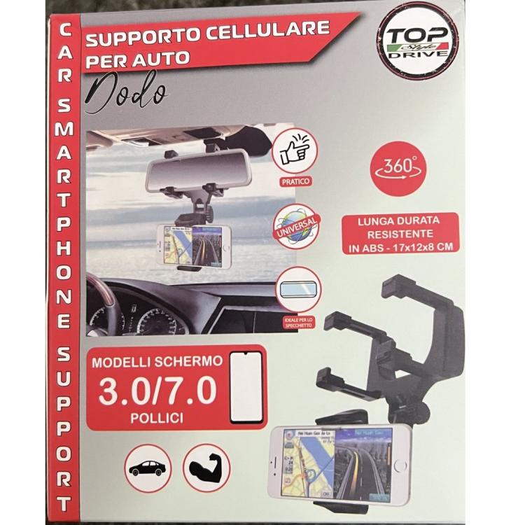 Supporto Telefono Porta Cellulare Smartphone Per Auto Da Specchietto Retrovisore