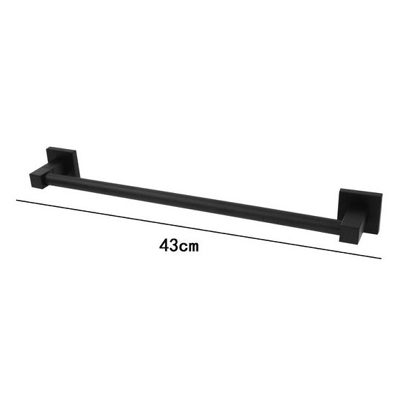 Porta Asciugamani Asta Supporto 40Cm Per Bagno A Muro Parete Casa Acciaio Nero
