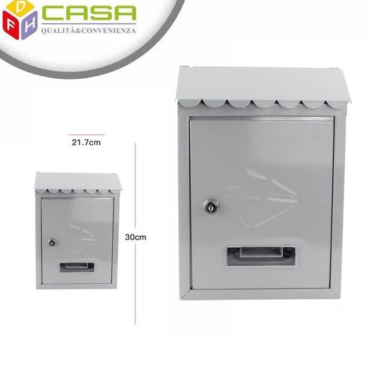 CASSETTA POSTALE PER POSTA PARETE BUCA LETTERE CON COPERTURA TARGHETTA | GRIGIA