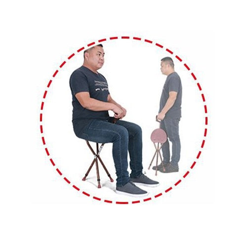 Stampella Bastone Da Passeggio Con Seduta Sgabello Pieghevole Sedia Per Anziani